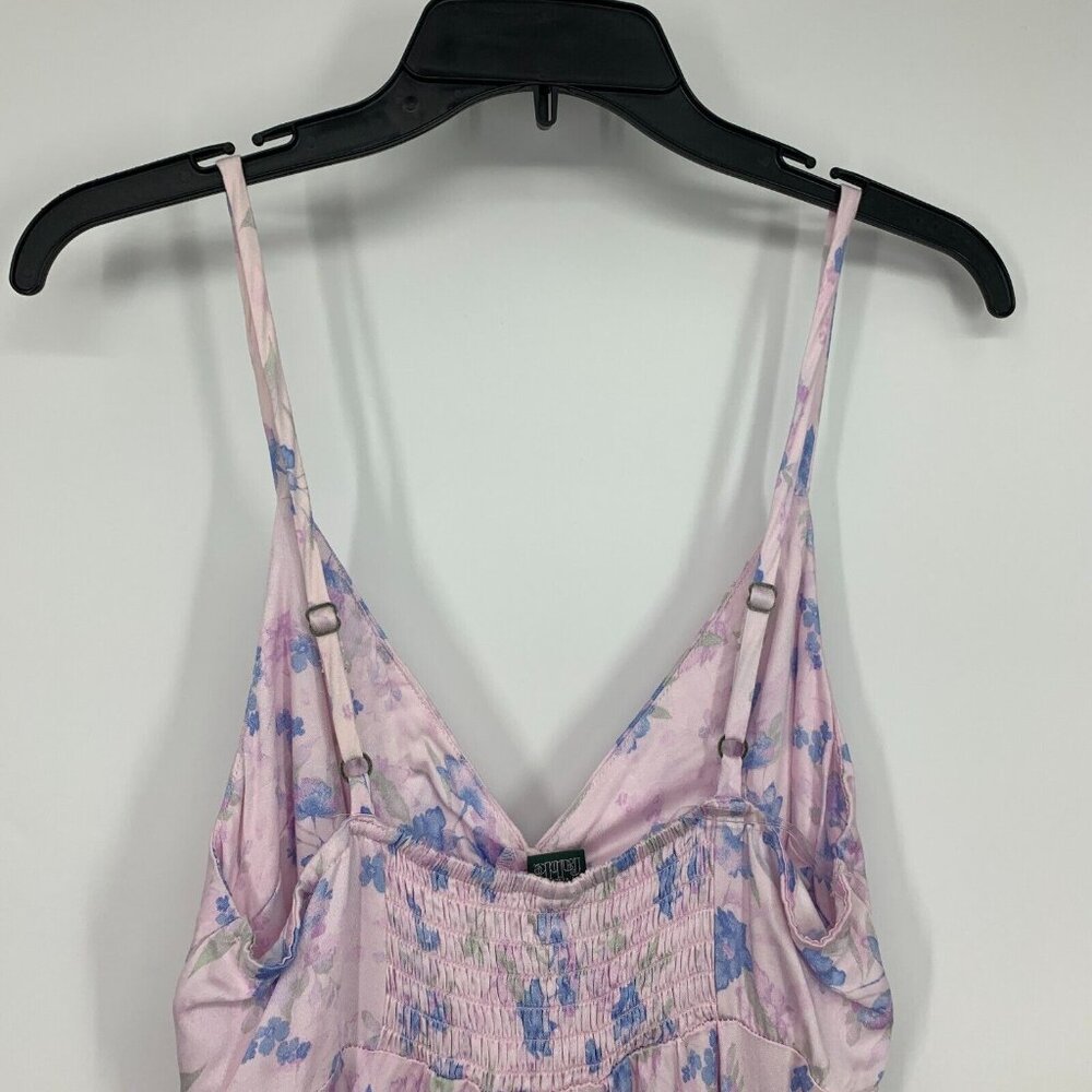 Wild Fable Slip Dress Maxi Pink Floral Ruched VNeck Sleeveless NWT - Picture 11 of 13